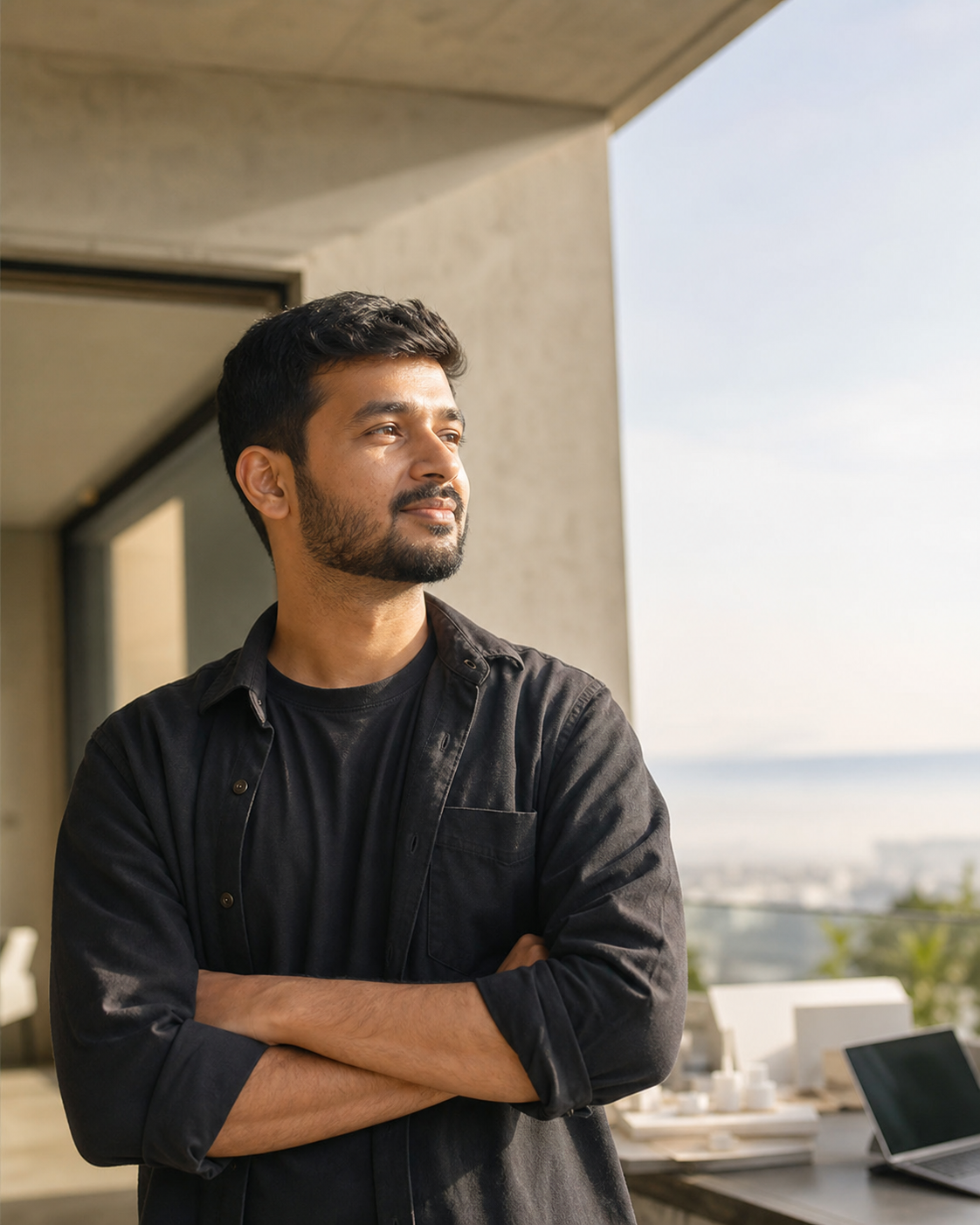 Sai looking toward an open horizon.